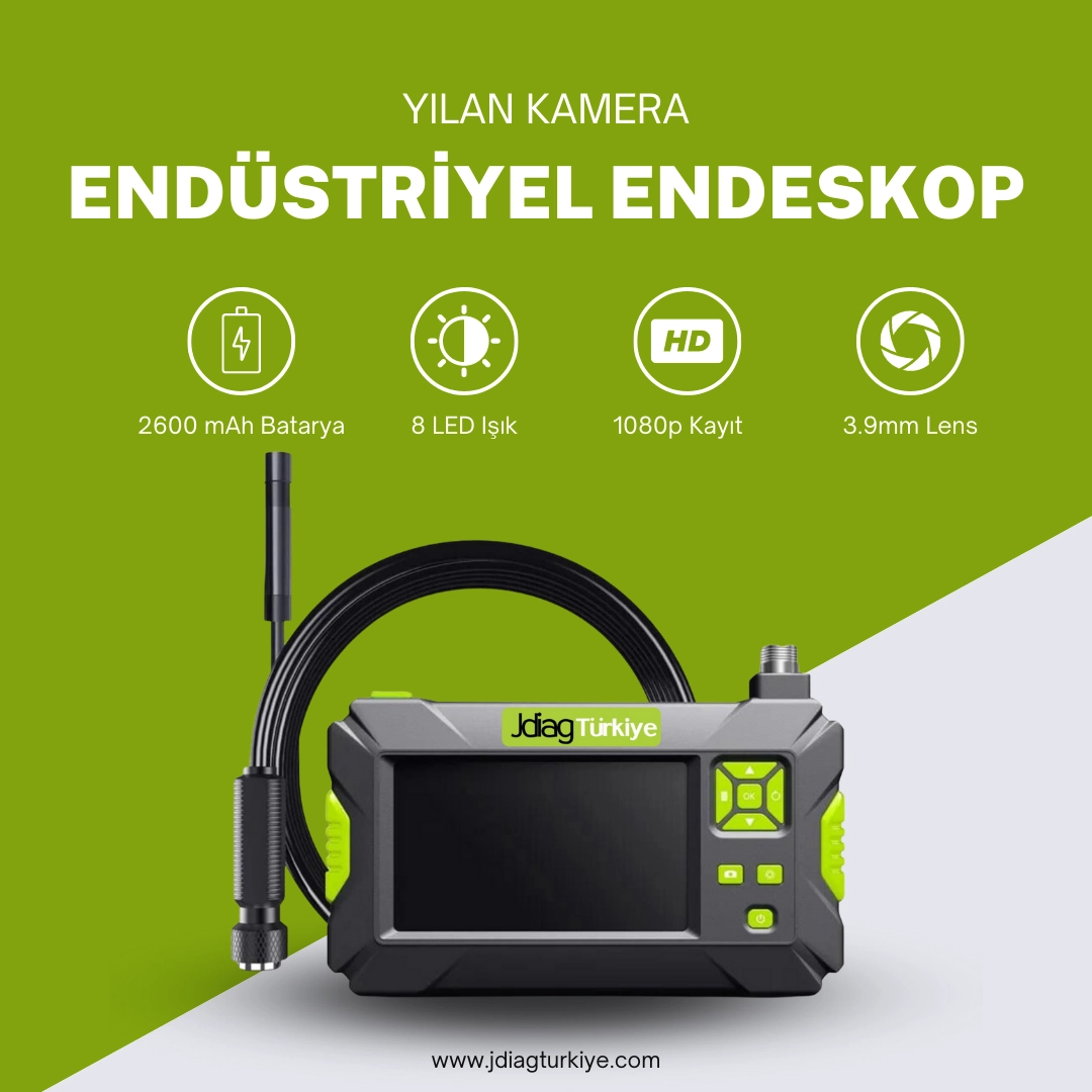 JDIAG ENDÜSTRIYEL ENDESKOP 5.5MM ÇİFT KAMERALI YILAN KAMERA
