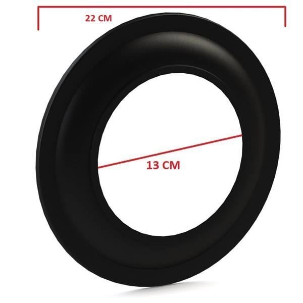 SOBA BORUSU BİLERZİK-AYNA / ÇAP: 13 CM / MAT SİYAH EMAYE